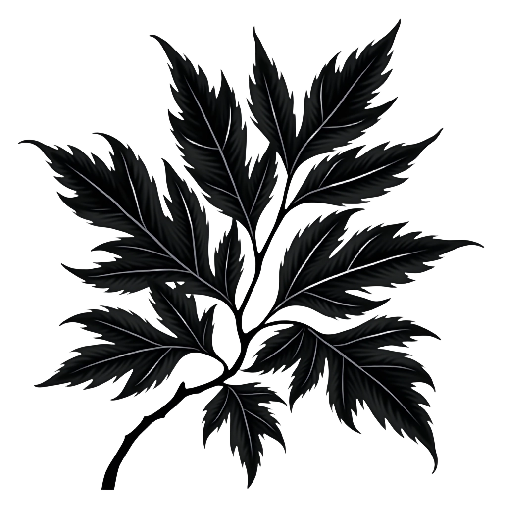 Monochrome Leaf Silhouette